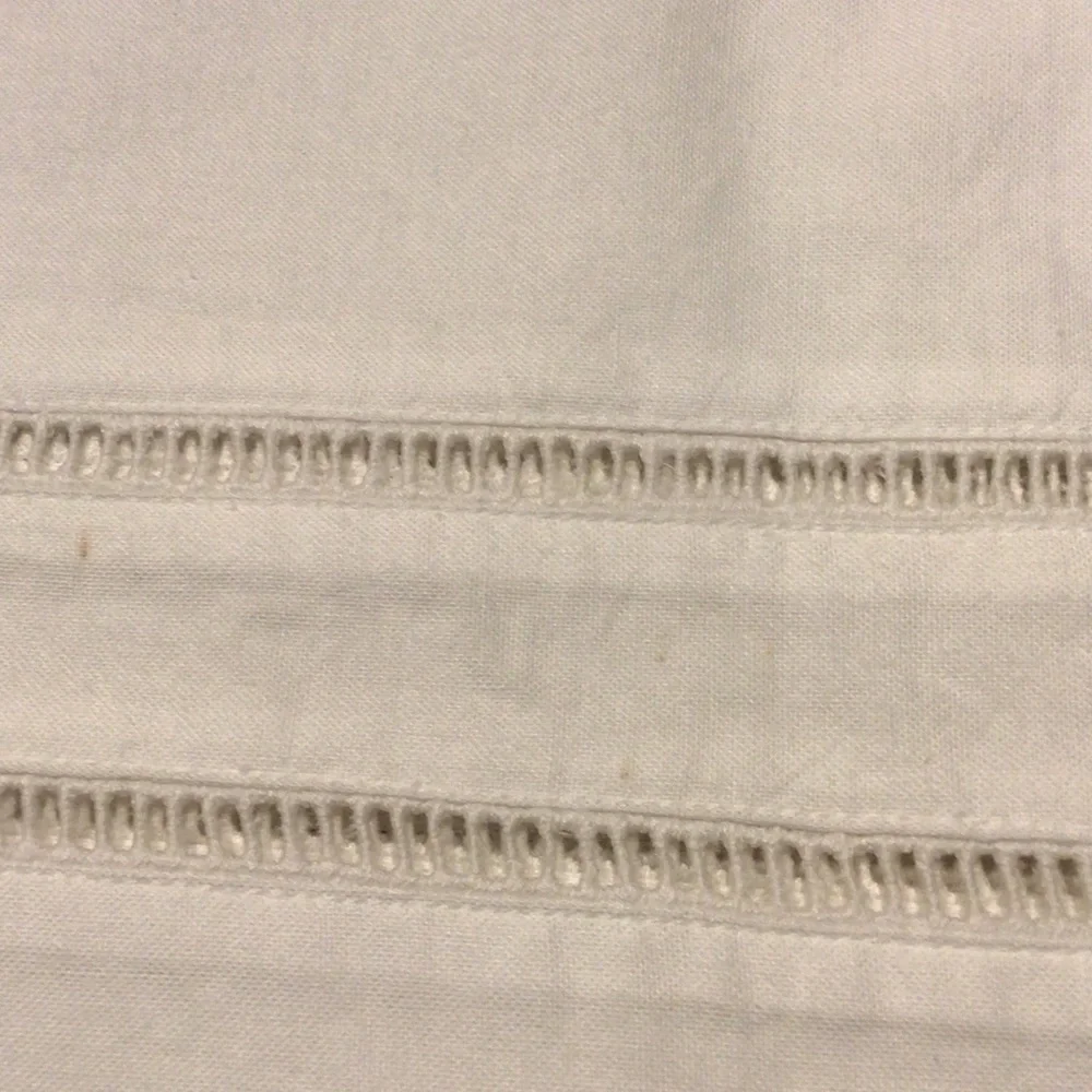 White Twin Bed Skirt with Stitch Detail